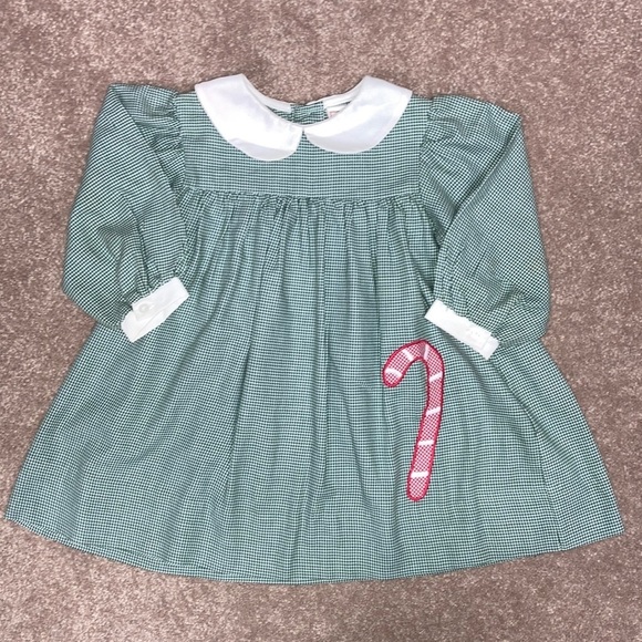 zu. Other - Zu Christmas candy cane green white dogtooth Peter Pan collar dress 12m